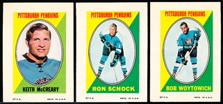 1970-71 Topps/ OPC Sticker Inserts- 3 Diff Pittsburgh Penguins