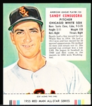 1955 Red Man Tobacco Bb with Tab- AL #25 Sandy Consuegra, Chicago White Sox