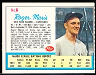 1962 Post Cereal Bb- #6 Roger Maris, Yankees- Life Magazine Version- No Tab