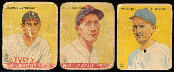 1933 Goudey Bsbl.- 3 Diff. Cards