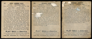 1939 Play Ball Bsbl.- 11 Diff. Cards