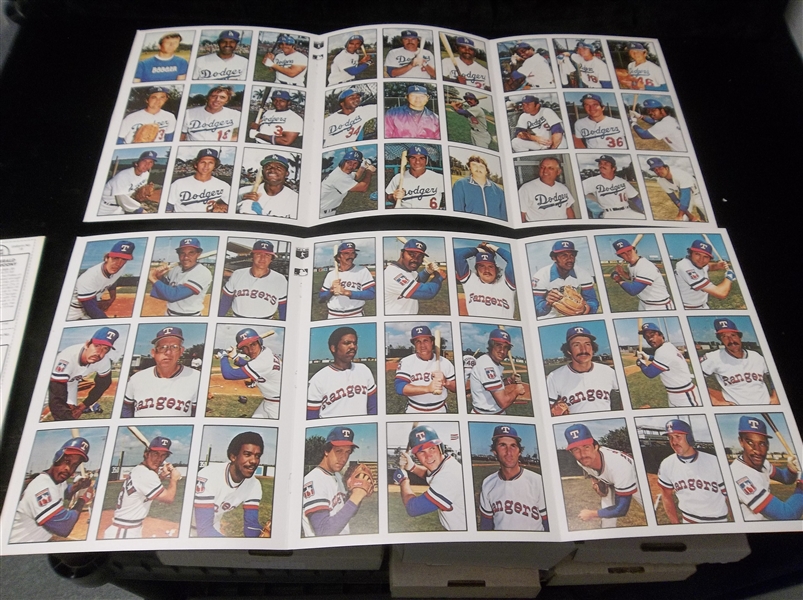 1978 SSPC Tri-Folded Uncut Team Sheet Complete Sets of 27 Cards- 5 Diff. Team Sets