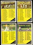 1961 Topps Bb- 4 Diff Checklists- All Unchecked