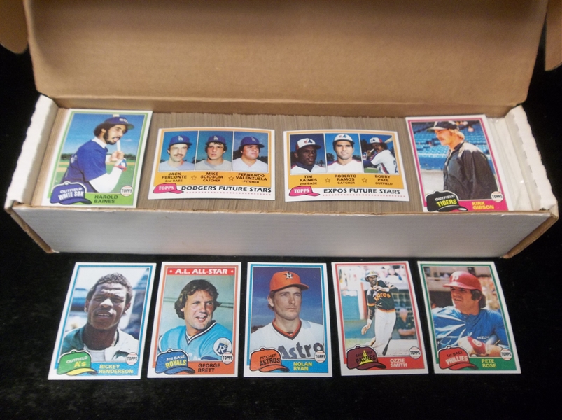 1981 Topps Baseball Near Set