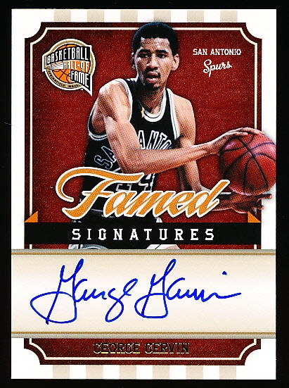 2009-10 Panini Hall of Fame Bsbkl. “Famed Signatures” #GG George Gervin, San Antonio Spurs