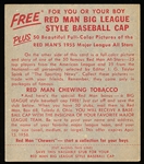 1955 Red Man Tobacco Bb- With Tab- NL #7 Willie Mays, Giants