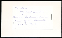 Autographed Hal Schumacher MLB Cut Signature Stapled to an Index Card
