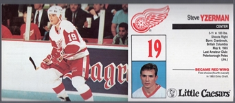 1980’s Detroit Red Wings NHL Little Caesar’s/ Team Issued Postcard and Oversized Handouts- 12 Asst.