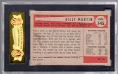 1954 Bowman Baseball- #145 Billy Martin, Yankees- SGC 40 (Vg)