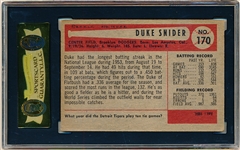 1954 Bowman Baseball- #170 Duke Snider, Dodgers- SGC 60 (Ex)