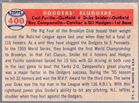1957 Topps Bb - #400 Dodgers Sluggers- Furillo/ Snider/ Campanella/ Hodges