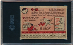 1958 Topps Baseball- #1 Ted Williams, Boston Red Sox- SGC 2 (Good)