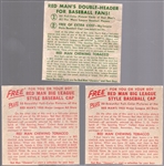 Three Red Man Baseball Cards- No Tabs