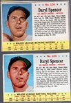 1963 Post Cereal Bb- #124 Daryl Spencer, Dodgers- Both Variarions