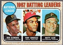 1968 Topps Bb- #1 NL Batting Leaders- Clemente/ Gonzalez/ Alou