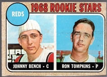 1968 Topps Baseball- #247 Johnny Bench, Reds- Rookie