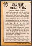 1968 Topps Baseball- #247 Johnny Bench, Reds- Rookie