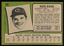 1971 Topps Bb- #100 Pete Rose, Reds