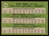 1971 Topps Bb- #709 Rookie Stars- Baylor/Baker RC- Hi#.