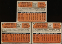 1972 Topps Bb- #433 Johnny Bench, Reds- 3 Cards