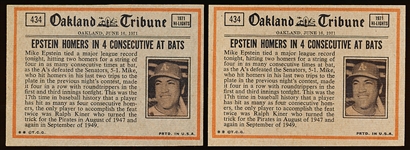 1972 Topps Bb- #434 Johnny Bench IA- 2 Cards