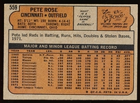 1972 Topps Bb- #559 Pete Rose, Reds