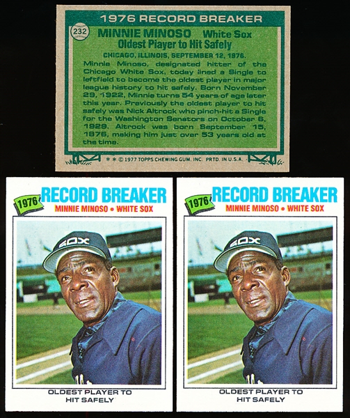 1977 Topps Bb- 232 Minnie Minoso Rec Breaker- 12 Cards