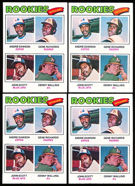 1977 Topps Bb- #473 Andre Dawson RC- 4 Cards