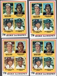 1978 Topps Bb- #704 Lou Whitaker RC- 4 Cards