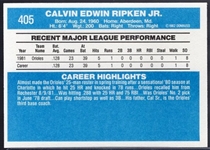 1982 Donruss Bb- #405 Cal Ripken RC