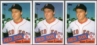 1985 Topps Bb- #181 Roger Clemens- 3 Cards