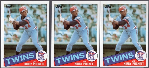 1985 Topps Bb- #536 Kirby Puckett, Twins- 3 Cards