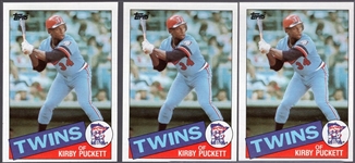1985 Topps Bb- #536 Kirby Puckett, Twins- 3 Cards