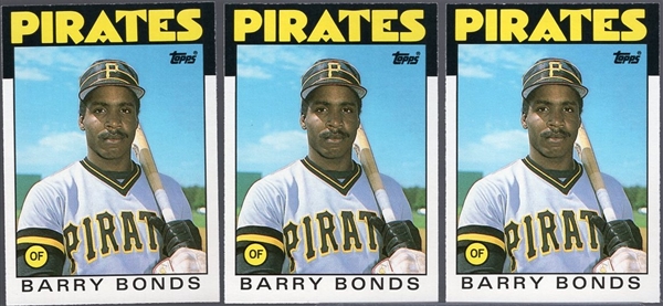1986 Topps Bb Traded - #11T Barry Bonds, Pirates- 3 Cards