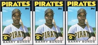 1986 Topps Bb Traded - #11T Barry Bonds, Pirates- 3 Cards