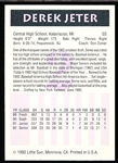 1992 Little Sun Fourth Annual High School Baseball Set of 30 with Derek Jeter, Kendall