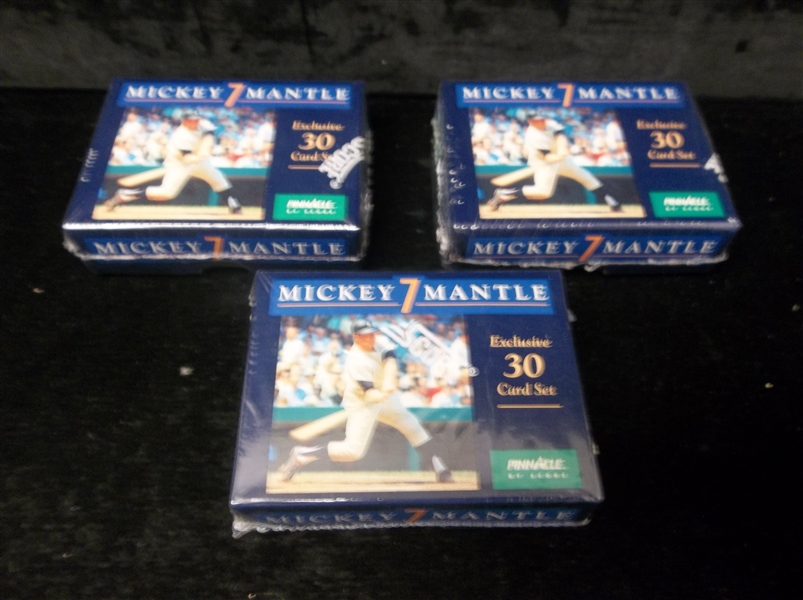 1992 Pinnacle Bb- Mickey Mantle “7” Set of 30- 3 Factory Sets