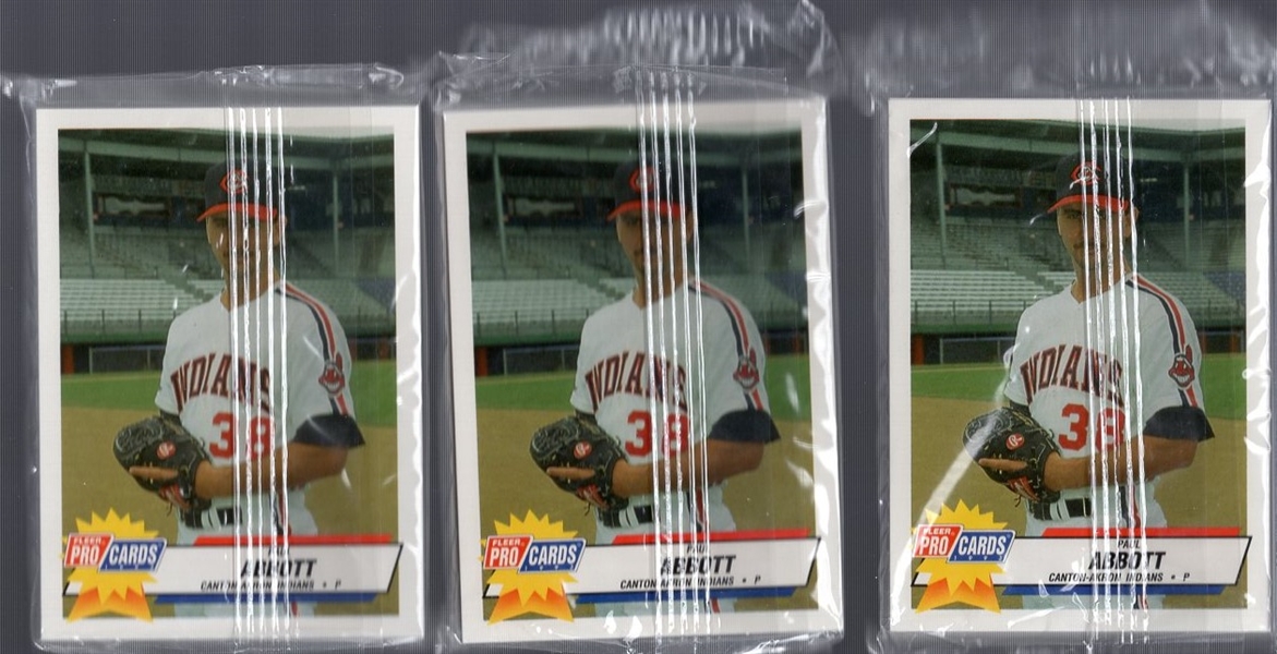 1993 Fleer ProCards Minor League- Canton-Akron Factory Sealed Team Set- 3 Sets