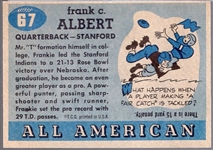 1955 Topps Football All American- #67 Frank Albert, Stanford