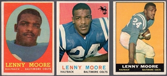 Lenny Moore- 3 Diff Football Cards