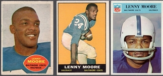 Lenny Moore- 3 Diff Football Cards