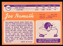 1970 Topps Fb- #150 Joe Namath, Jets