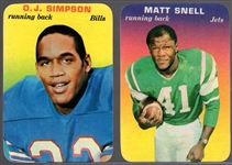 1970 Topps Fb Super Glossy- 2 Diff