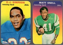 1970 Topps Fb Super Glossy- 2 Diff