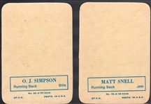 1970 Topps Fb Super Glossy- 2 Diff