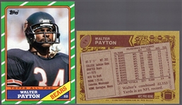 1986 Topps Fb- #11 Walter Payton, Bears- 10 Cards
