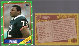 1986 Topps Fb- #20 William Perry RC, Bears- 9 Cards