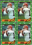 1986 Topps Fb- #187 Bernie Kosar RC- 4 Cards
