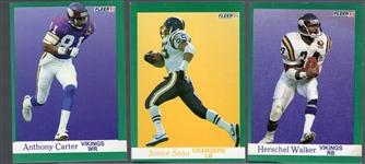 1991 Fleer Football Errors- 8 Diff- Football Fronts/Baseball Backs! 