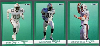 1991 Fleer Football Errors- 8 Diff Dolphins Fronts/ St. Louis Cardinals Baseball Backs